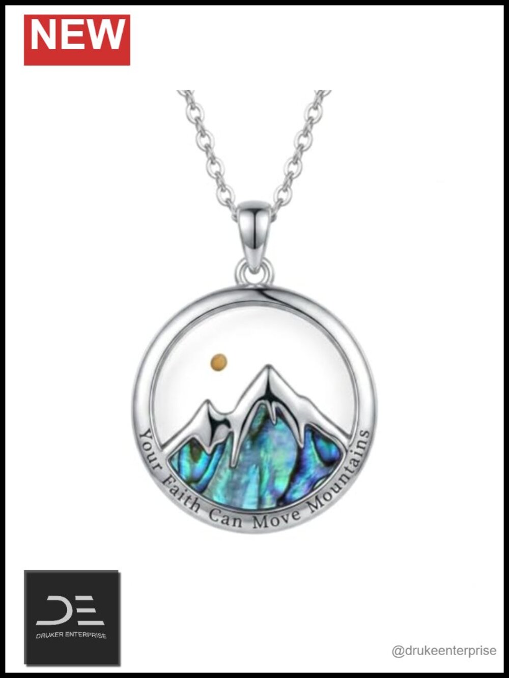 925 Sterling Silver Mustard Seed Pendant Necklace Inspirational Jewelry
